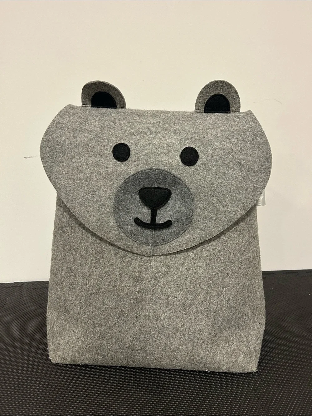 Stackers Grey Felt Bear Laundry Hamper